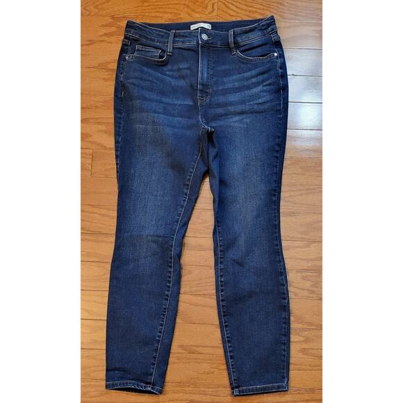 Nine West High Rise Skinny Jeans Blue Denim Women Size 14 - Picture 1 of 16